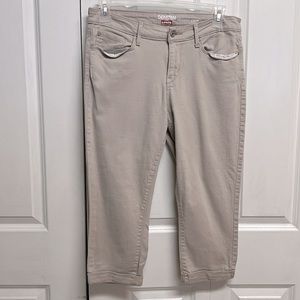 Levi’s Denizen Cream Denim Mid Rise 5 Pocket Stretch Crop Pants Size 12 Modern
